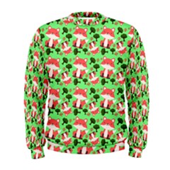 Fox And Trees Pattern Green Men s Sweatshirt by snowwhitegirl