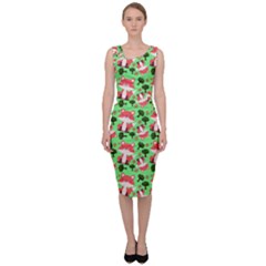 Fox And Trees Pattern Green Sleeveless Pencil Dress by snowwhitegirl