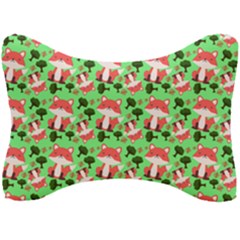 Fox And Trees Pattern Green Seat Head Rest Cushion by snowwhitegirl