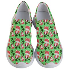 Fox And Trees Pattern Green Women s Lightweight Slip Ons