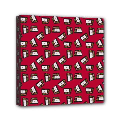 Bento Lunch Red Mini Canvas 6  X 6  (stretched) by snowwhitegirl