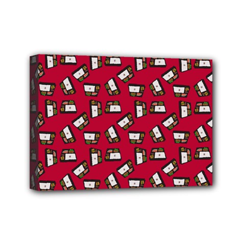 Bento Lunch Red Mini Canvas 7  X 5  (stretched) by snowwhitegirl