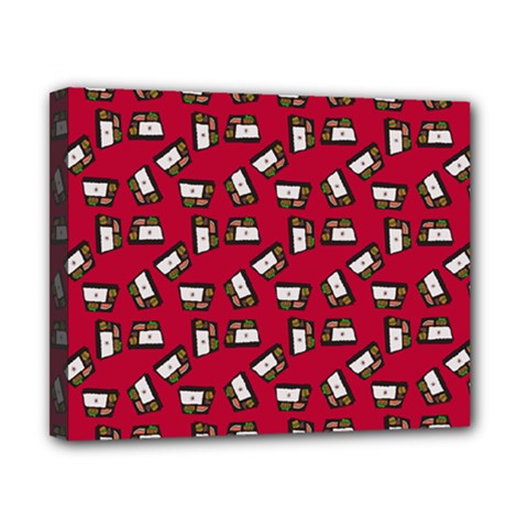 Bento Lunch Red Canvas 10  X 8  (stretched) by snowwhitegirl