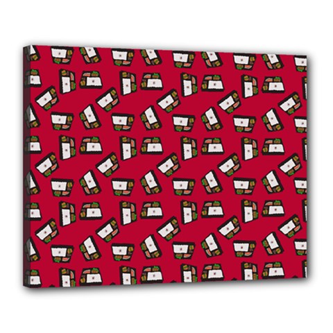 Bento Lunch Red Canvas 20  X 16  (stretched) by snowwhitegirl