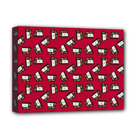 Bento Lunch Red Deluxe Canvas 16  X 12  (stretched)  by snowwhitegirl