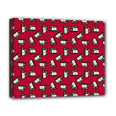 Bento Lunch Red Deluxe Canvas 20  X 16  (stretched) by snowwhitegirl