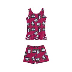 Bento Lunch Red Kids  Boyleg Swimsuit