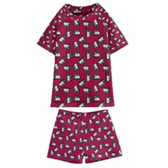 Bento Lunch Red Kids  Swim Tee And Shorts Set