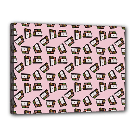 Bento Lunch Pink Canvas 16  X 12  (stretched) by snowwhitegirl