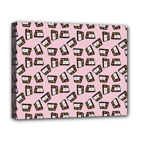 Bento Lunch Pink Deluxe Canvas 20  X 16  (stretched) by snowwhitegirl