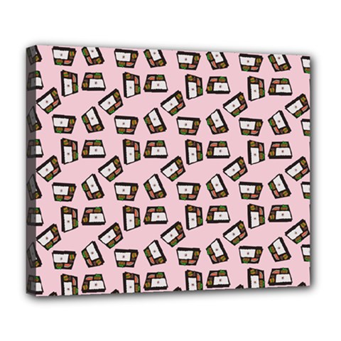 Bento Lunch Pink Deluxe Canvas 24  X 20  (stretched) by snowwhitegirl