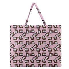 Bento Lunch Pink Zipper Large Tote Bag by snowwhitegirl