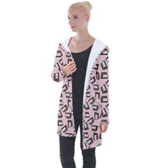 Bento Lunch Pink Longline Hooded Cardigan