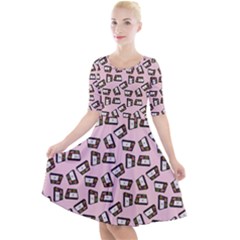 Bento Lunch Pink Quarter Sleeve A-line Dress by snowwhitegirl