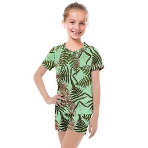 Fern Green Kids  Mesh Tee And Shorts Set by snowwhitegirl