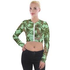 Fern Green Long Sleeve Cropped Velvet Jacket by snowwhitegirl