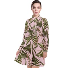 Fern Pink Long Sleeve Chiffon Shirt Dress