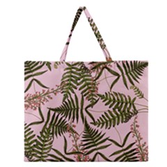 Fern Pink Zipper Large Tote Bag by snowwhitegirl