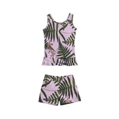 Fern Pink Kids  Boyleg Swimsuit