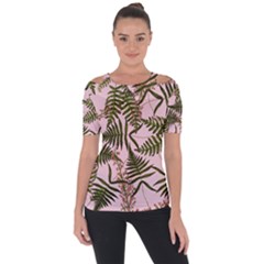 Fern Pink Shoulder Cut Out Short Sleeve Top by snowwhitegirl