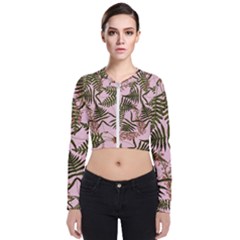 Fern Pink Long Sleeve Zip Up Bomber Jacket