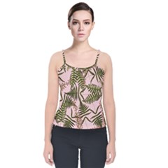 Fern Pink Velvet Spaghetti Strap Top