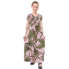 Fern Pink Kids  Short Sleeve Maxi Dress