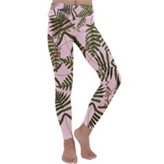 Fern Pink Kids  Lightweight Velour Classic Yoga Leggings