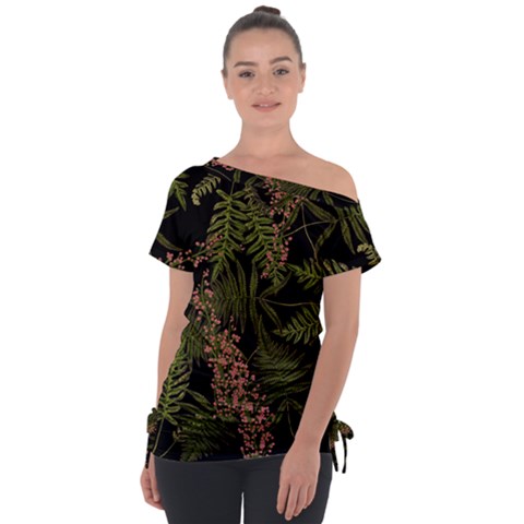 Fern Black Tie-up Tee by snowwhitegirl