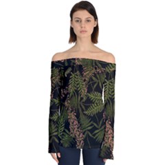 Fern Black Off Shoulder Long Sleeve Top