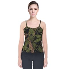 Fern Black Velvet Spaghetti Strap Top