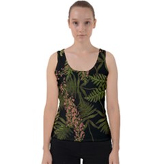 Fern Black Velvet Tank Top