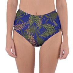 Fern Blue Reversible High-waist Bikini Bottoms by snowwhitegirl