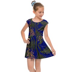 Fern Blue Kids  Cap Sleeve Dress