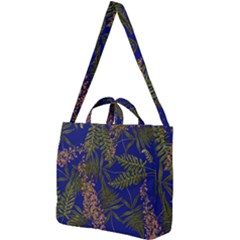 Fern Blue Square Shoulder Tote Bag