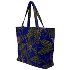 Fern Blue Zip Up Canvas Bag by snowwhitegirl