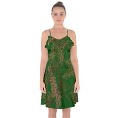 Fern Dark Green Ruffle Detail Chiffon Dress by snowwhitegirl