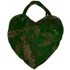 Fern Dark Green Giant Heart Shaped Tote