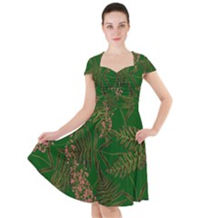 Fern Dark Green Cap Sleeve Midi Dress