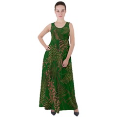 Fern Dark Green Empire Waist Velour Maxi Dress