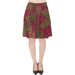 Fern Red Velvet High Waist Skirt