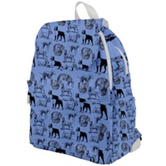 Dog Pattern Blue Top Flap Backpack