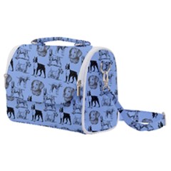 Dog Pattern Blue Satchel Shoulder Bag