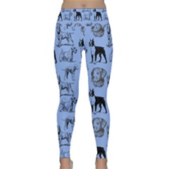 Dog Pattern Blue Lightweight Velour Classic Yoga Leggings