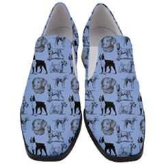 Dog Pattern Blue Slip On Heel Loafers