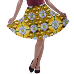 Summer Decorative Festive A-line Skater Skirt by pepitasart