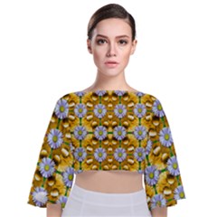 Summer Decorative Festive Tie Back Butterfly Sleeve Chiffon Top