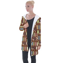 Candy Popsicles Brown Longline Hooded Cardigan