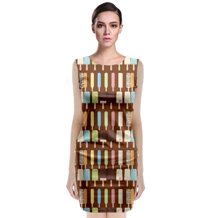 Candy Popsicles Brown Sleeveless Velvet Midi Dress