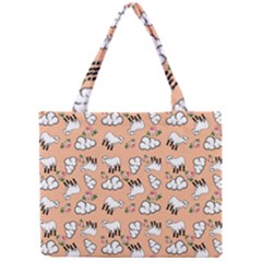 Vintage Lamb Pattern Peach Mini Tote Bag by snowwhitegirl